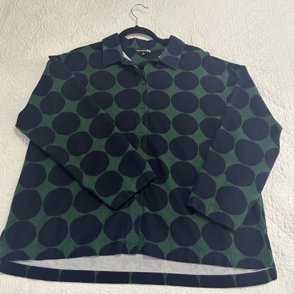 Marimeeko Navy/Green Polka Dot Button Up Shirt. Size XL. - Picture 6 of 8